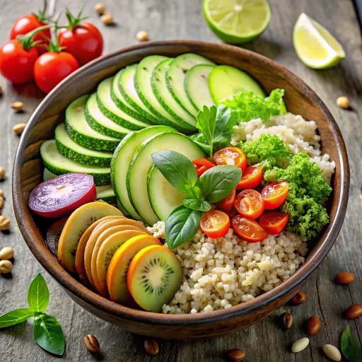 बादाम और एवोकाडो क्विनोआ बाउल